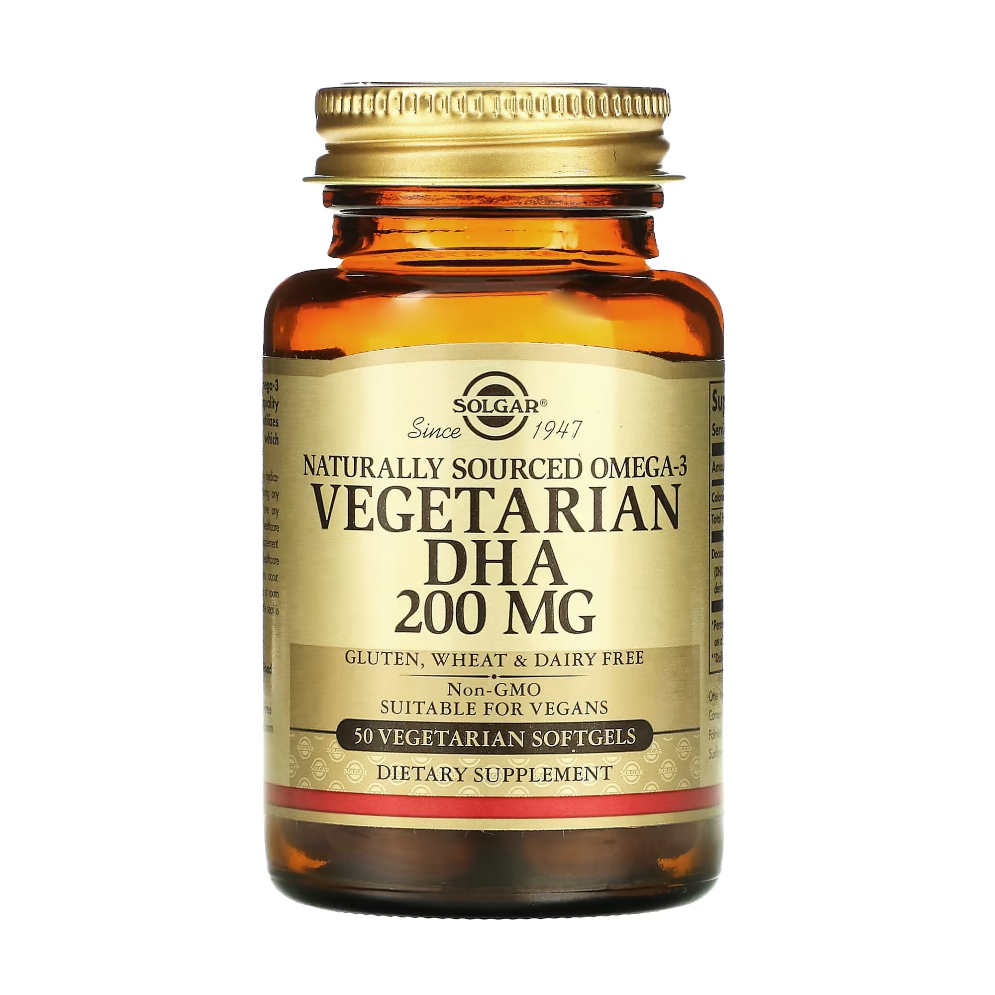 Омега-3 Solgar Omega-3 Vegetarian DHA 200 мг, 50 капсул